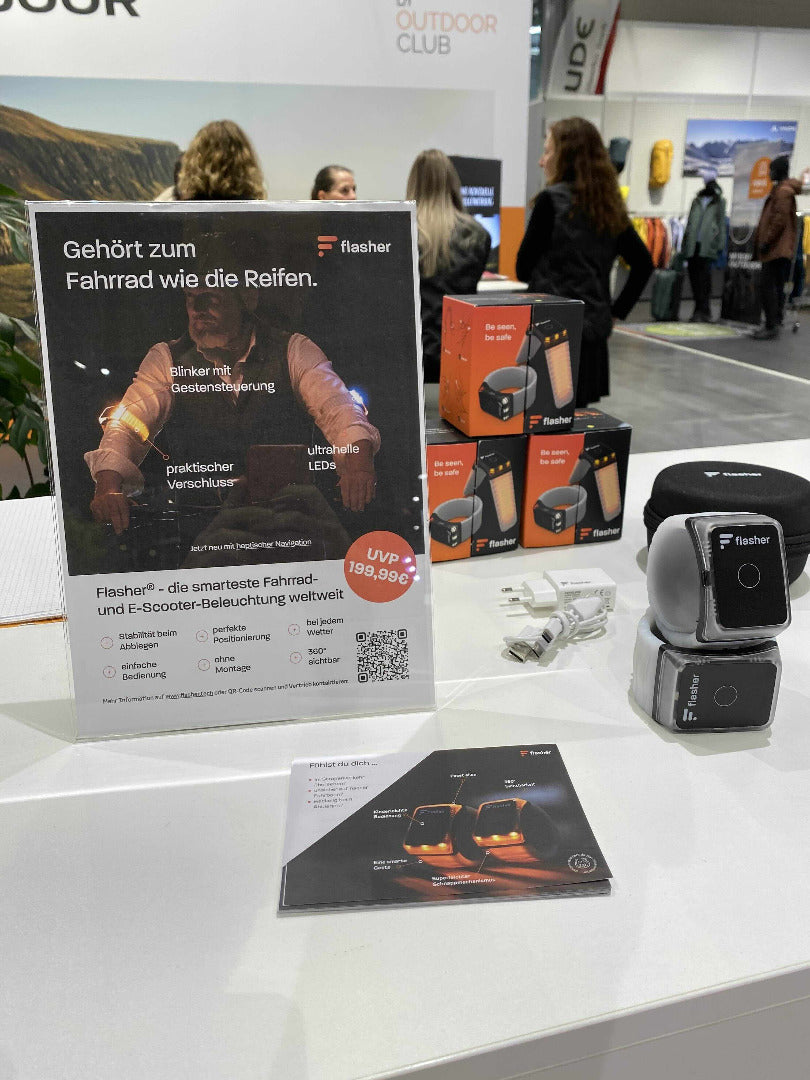 Flasher auf der Sport2000 Outdoor Experts Messe.